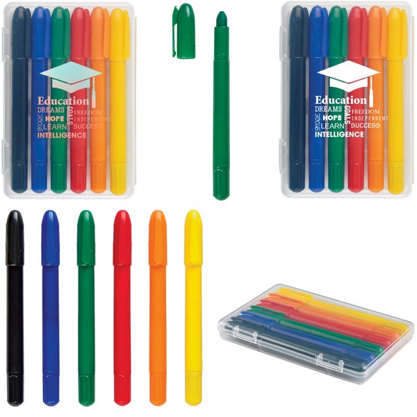 SH453 6-Piece Retractable Crayons In Case With ...